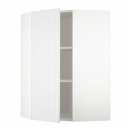 Угловой навесной шкаф с полками, белый/Стенсунд белый 68x100 см IKEA METOD МЕТОД 194.097.39