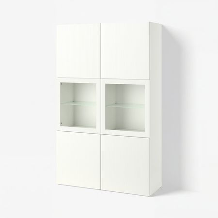 BESTÅ Комбинация д/хранения+стекл дверц - белый/Förvaltare белый 120x42x193 см