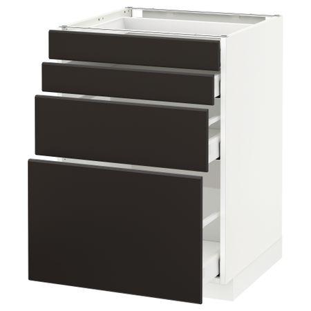Напольный шкаф 4 фронтальных панели, 4 ящика, 60x60 cm IKEA METOD МЕТОД, MAXIMERA МАКСИМЕРА 292.120.25