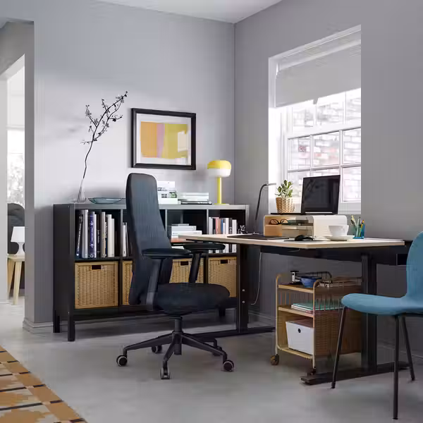 MITTZON МИТТЗОН Письменный стол - березовый шпон/чёрный 140x80 см - фото 4