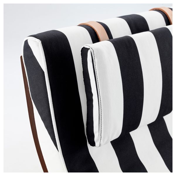 Кресло-качалка ПОЭНГ, коричневый, Стенли черный/белый - фото 3