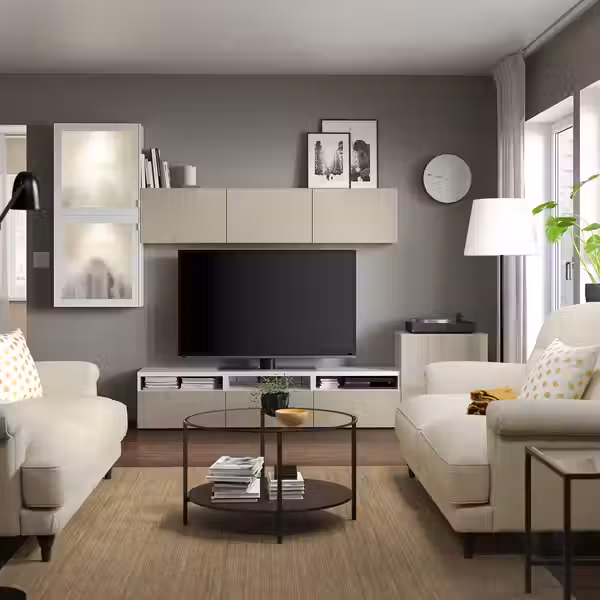 BESTÅ Шкаф для ТВ, комбин/стеклян дверцы - фото 5