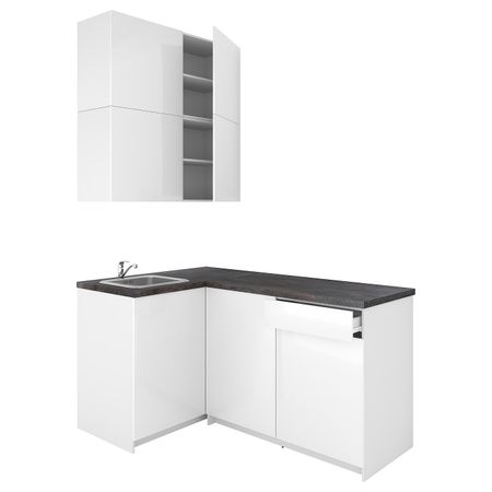 Кухня, глянцевый белый 120x180x265 см IKEA KNOXHULT КНОКСХУЛЬТ 894.046.01