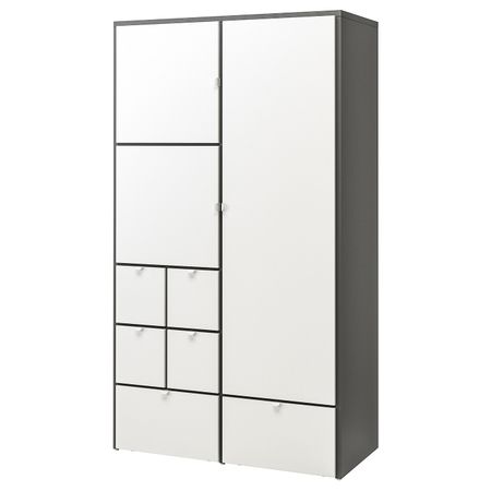 Гардероб, серый-белый 122x59x216 см IKEA VISTHUS ВИСТХУС 904.935.35