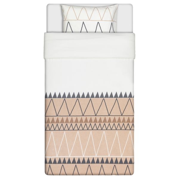 Пододеяльник и 1 наволочка БЛОСУГА, бежевый (150x200/50x70 см) - схема-чертеж с размерами