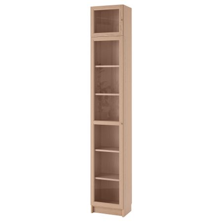 Шкаф книжный со стеклянной дверью, 40x30x237 cm IKEA BILLY БИЛЛИ, OXBERG ОКСБЕРГ 392.874.40