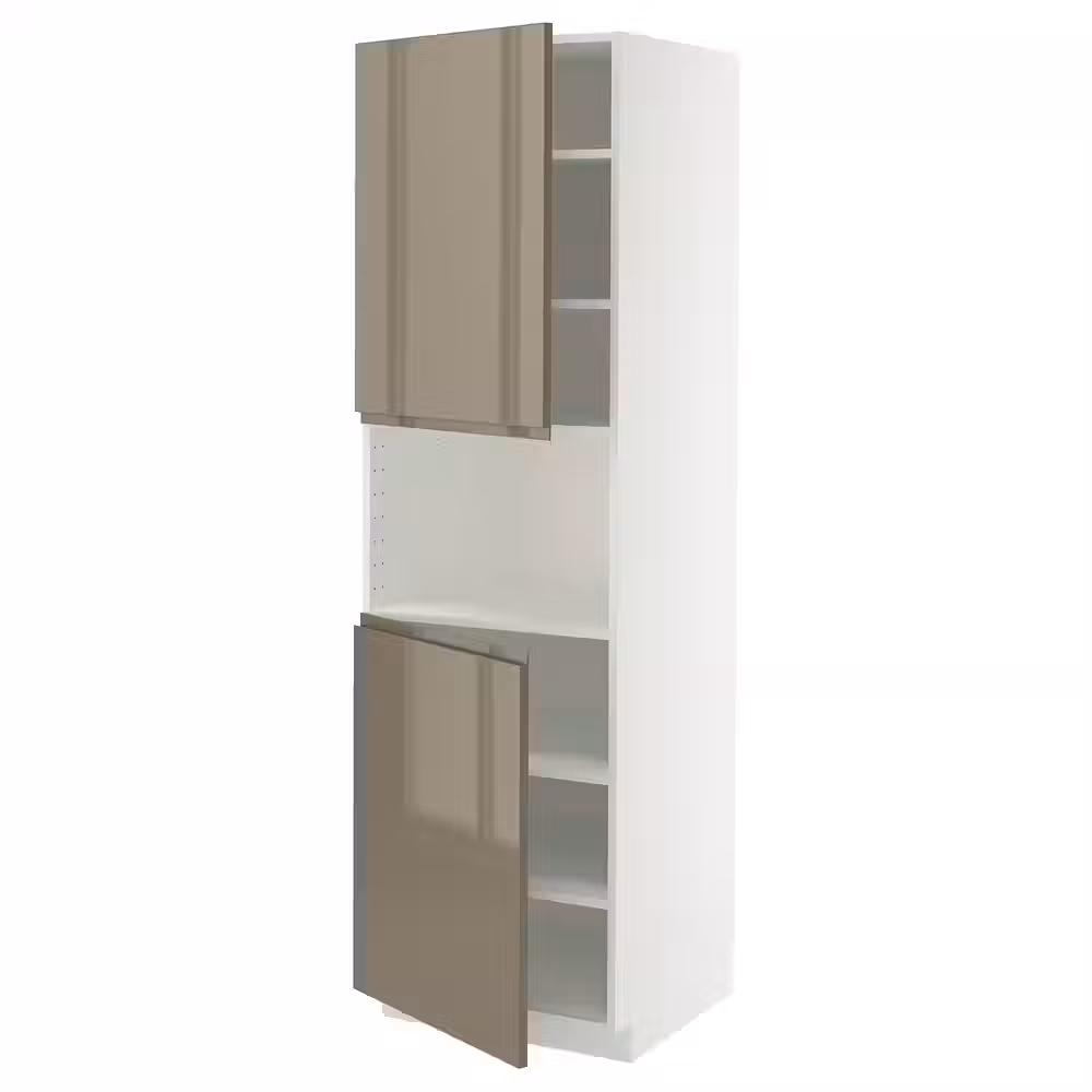 METOD Выс шкаф д/СВЧ/2 дверцы/полки - фото 1