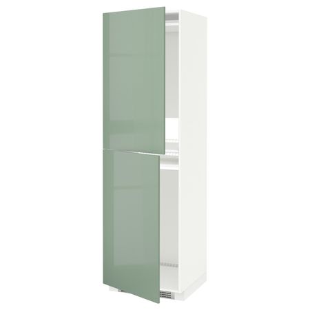 Высокий шкаф для холодильник/мороз, белый, Калларп светло-зеленый, 60x60x200 см IKEA МЕТОД 192.252.88
