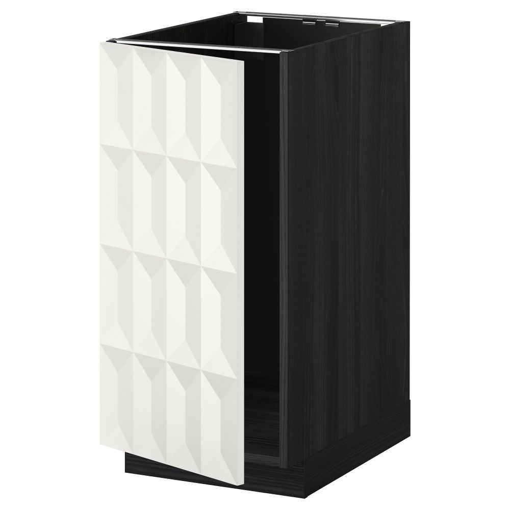 Напольный шкаф для мойки, мусорных контейнер МЕТОД, черный, Гэррестад белый (40x60 см) - схема-чертеж с размерами