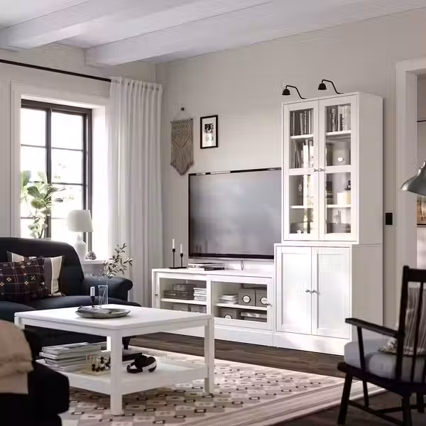 HAVSTA Комбинация для ТВ/стеклянные дверцы - белый 241x47x212 см - фото 2