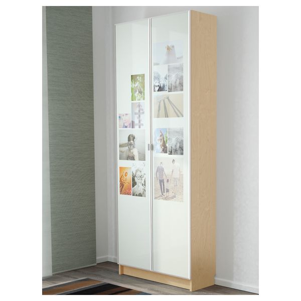 Стеллаж БИЛЛИ / МОРЛИДЕН, березовый шпон (80x202x28 см) - схема-чертеж с размерами