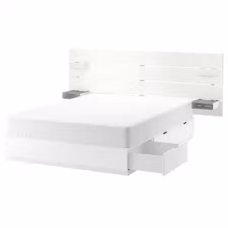 NORDLI Каркас кровати/отд д/хран/изголовье - белый 140x200 см