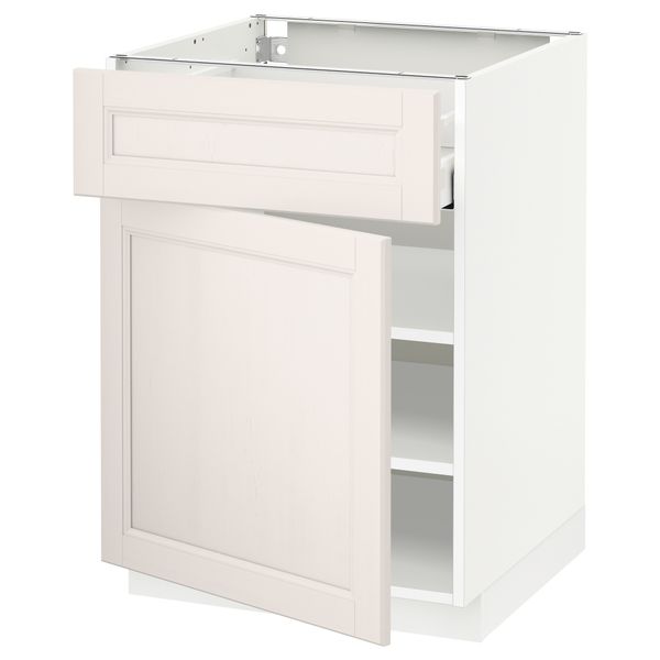 Напольный шкаф с ящиком, дверью МЕТОД / МАКСИМЕРА, белый, Лаксарби белый - схема-чертеж с размерами