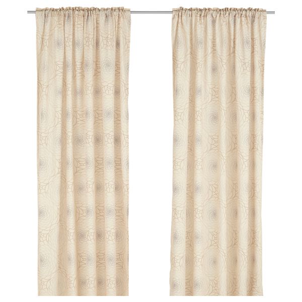 Гардины, 1 пара ОТИЛЬДЕ, бежевый (145x300 см) - схема-чертеж с размерами