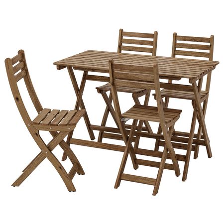 Стол + 4 стула, для/сада, светло-коричневая морилка IKEA ASKHOLMEN АСКХОЛЬМЕН 592.288.88