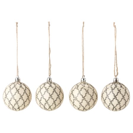 Украшение, шар ВИНТЕР 2015, белый, черный с рисунком (7 см)