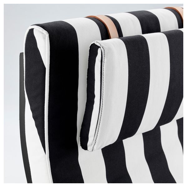 Кресло ПОЭНГ, черно-коричневый, Стенли черный/белый - фото 3