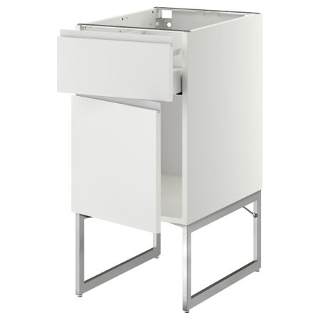 Напольный шкаф с ящиком, дверью МЕТОД / МАКСИМЕРА, белый, Нодста белый