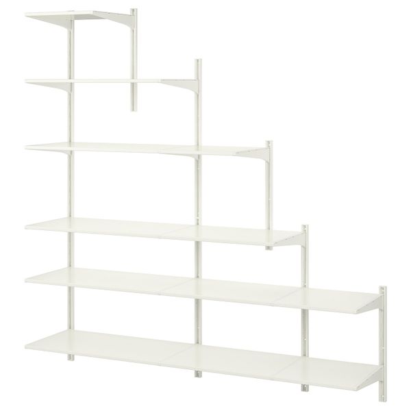 Настенная шина/полки, белый 189x41x57/197 см IKEA АЛЬГОТ 092.303.32 - фото 2