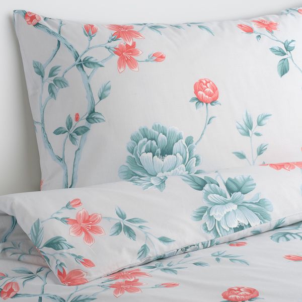 Пододеяльник и 2 наволочки, цветок/бежевый 200x200/50x70 см IKEA SKÄCKMAL СКЭККМАЛ 105.198.36 - фото 3