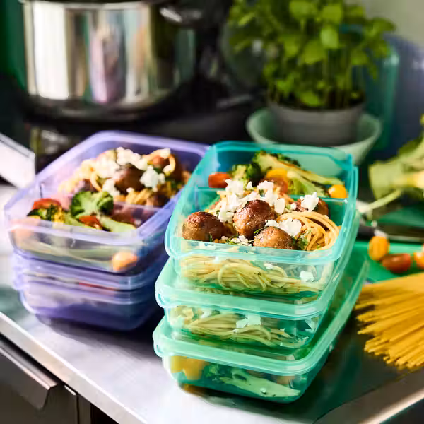 PRUTA Контейнер с крышкой для сэндвича - сиреневый/зеленый 22x14x5 см - фото 3