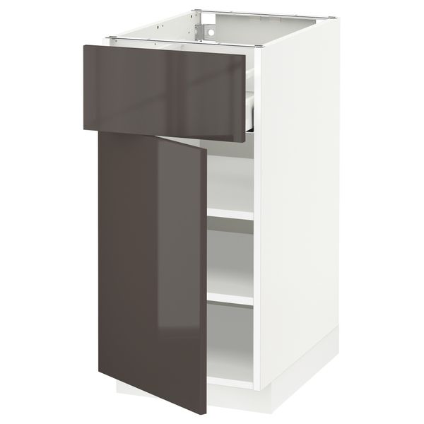 Напольный шкаф с ящиком, дверью МЕТОД / МАКСИМЕРА, белый, Рингульт серый - схема-чертеж с размерами