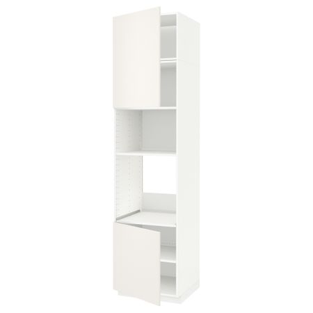 Высокий шкаф для духовки/СВЧ, 2 дверцы, полки МЕТОД, белый, Веддинге белый