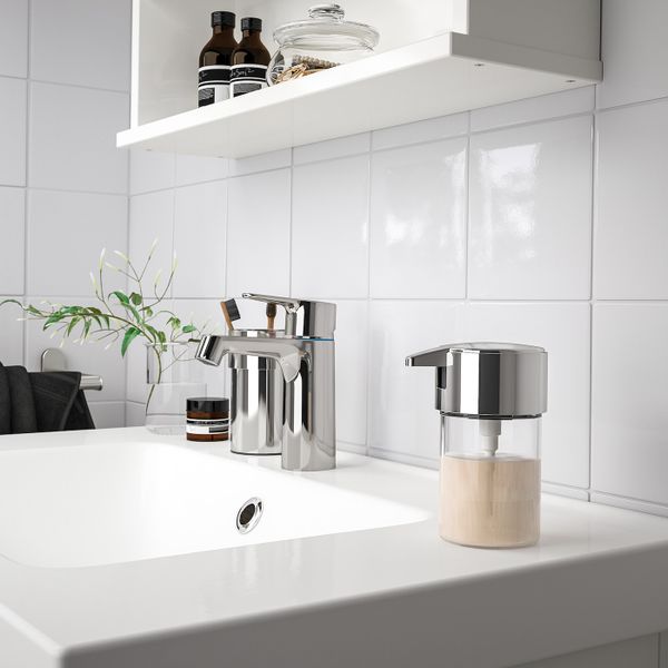 Дозатор для жидкого мыла, хромированный IKEA KALKGRUND КАЛЬКГРУНД 103.695.73 - схема-чертеж с размерами