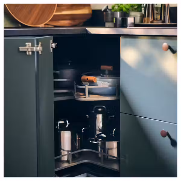 METOD Каркас напольного шкафа углового - черно-серый 88x60x80 см - фото 2