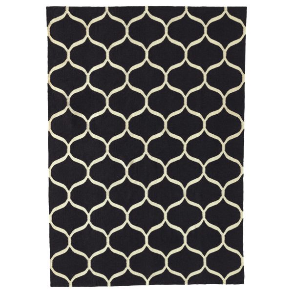 Ковер безворсовый, сетчатый орнамент ручная работа, сетчатый орнамент белый синий 170x240 см IKEA СТОКГОЛЬМ 2017 503.526.60 - фото 1