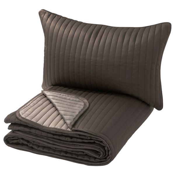 Покрывало и чехол на подушку КАРИТ, коричневый - схема-чертеж с размерами