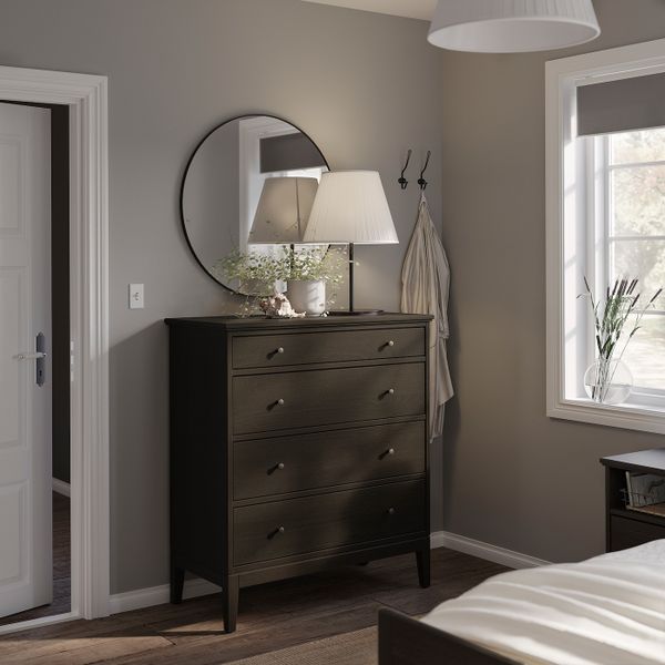 Комод с 4 ящиками, темно-коричневый морилка 104x118 см IKEA IDANÄS ИДАНЭС 904.587.73 - фото 2