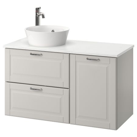 Шкаф со столешницей 40см раковина ГОДМОРГОН/ТОЛКЕН / КАТТЕВИК, светло-серый