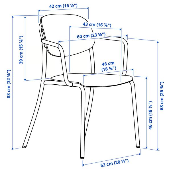 IKEA в интерьере - схема-чертеж с размерами