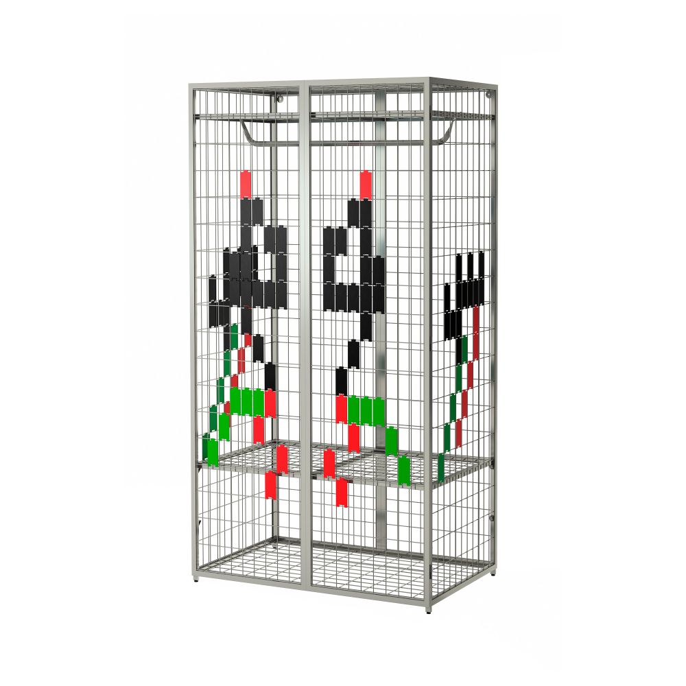 Гардероб ИКЕА ПС 2014, серебристый (101x187 см) - фото 1