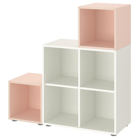 Комбинация шкафов с ножками, белый/бледно-розовый 105x35x107 см IKEA EKET ЭКЕТ 594.436.23