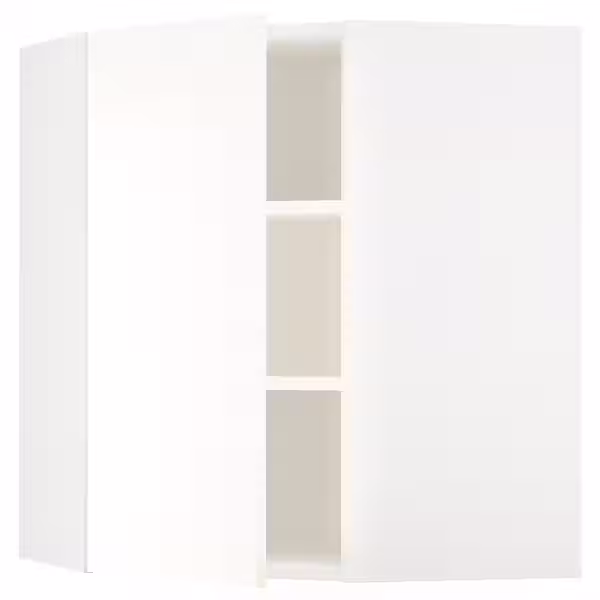 METOD Угловой навесной шкаф с полками - белый/Vallstena белый 68x80 см - фото 1