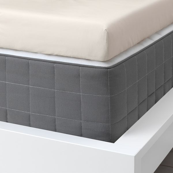 Натяжная простыня для тонкого матраса, светло-бежевый 90x200 см IKEA СЁМНТУТА 904.127.37 - фото 2