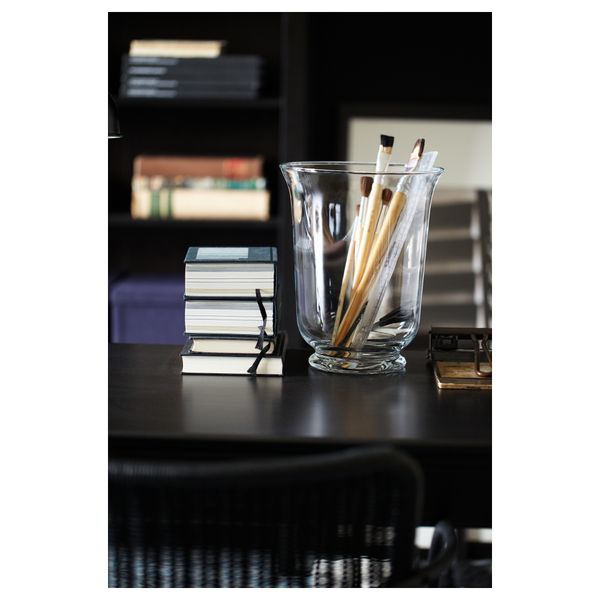 Ваза-фонарь, прозрачное стекло, 28 см IKEA POMP ПОМП 701.098.17 - схема-чертеж с размерами