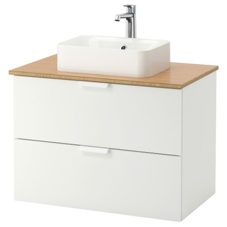 Шкаф со столешницей 45x32 раковина, 82x49x72 cm IKEA HÖRVIK ХОРВИК, GODMORGON ГОДМОРГОН, TOLKEN ТОЛКЕН 093.086.65