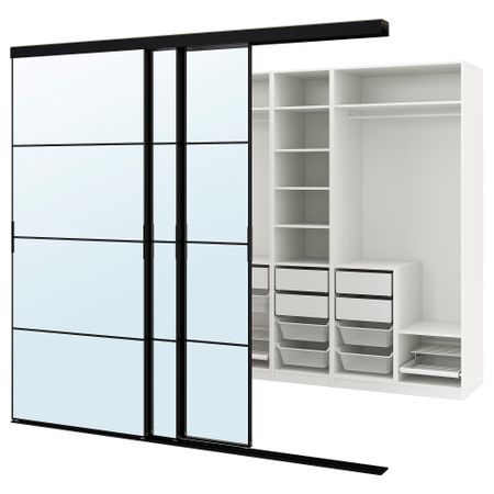 Гардеробная с раздвижными дверями IKEA PAX ПАКС, SKYTTA 995.280.50