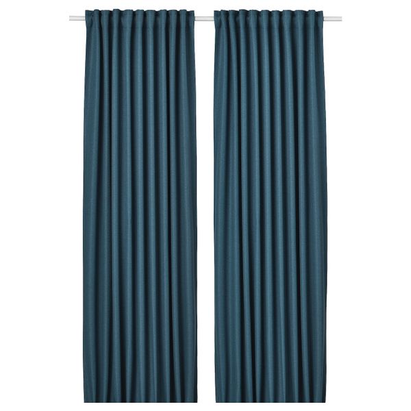 Затемняющие гардины, 2 шт., синий 145x300 см IKEA ANNAKAJSA АННАКАЙСА 504.629.94 - фото 1