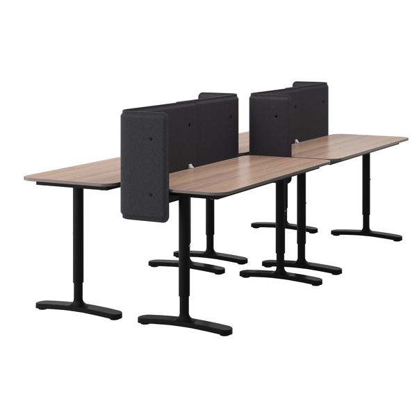 Стол, комбинация БЕКАНТ, серый, черный (280x120 см) - фото 1