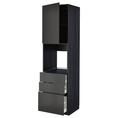 Высокий шкаф для духовки, дверь, 3 ящика IKEA METOD МЕТОД, MAXIMERA МАКСИМЕРА 994.980.10