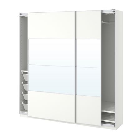 Гардероб, белый, Мехамн Аули, 200x44x201 см IKEA ПАКС 393.057.50