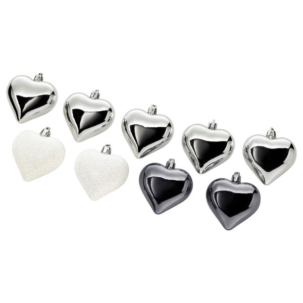 Украшение подвесное ВИНТЕР 2017, сердце, белый серебристый - фото 1