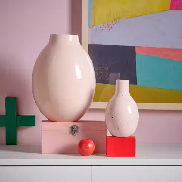 BLODBJÖRK БЛОДБЬЁРК Ваза - бледно-розовый 25 см - фото 3