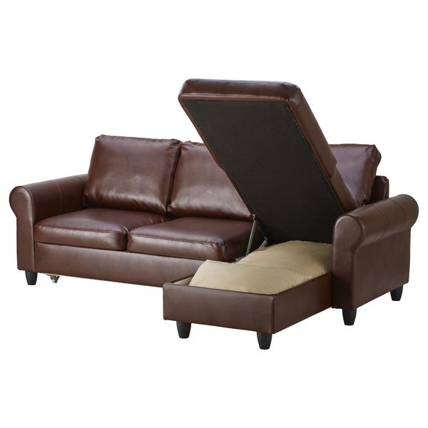 Диван-кровать с козеткой ФИКСХУЛЬТ, Раггиг темно-коричневый, под мрамор - фото 5