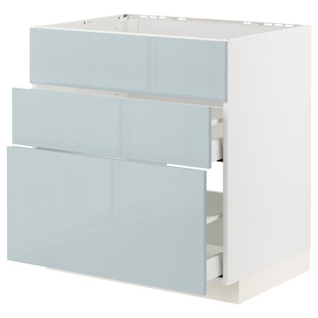 Шкаф под мойку + 3 фасада, 2 ящика, 80x60 cm IKEA METOD МЕТОД, MAXIMERA МАКСИМЕРА 094.795.01