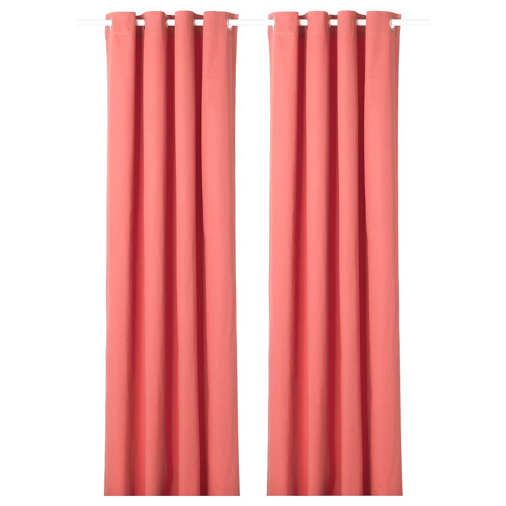 Затемняющие гардины, 2 шт., светлый коричнево-красный 145x300 см IKEA MERETE МЕРЕТЕ 004.436.82 - фото 1